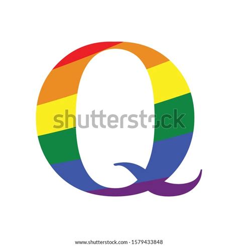 Q Rainbow Letters Gay Alphabet Lgbt Stock Vector Royalty Free