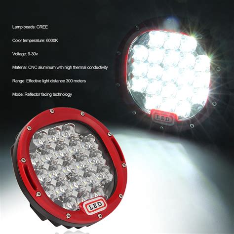 Buy 105W 7 Inch LED Work Light Spot Beam Off Road Driving Fog Lamp Red