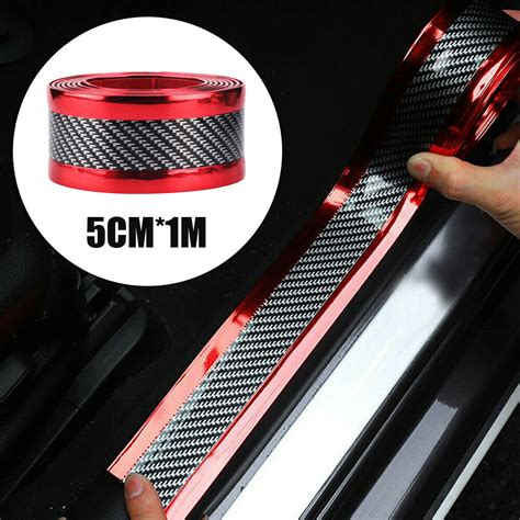 X Accessories Carbon Fiber Car Door Plate Sill Scuff Cover Anti