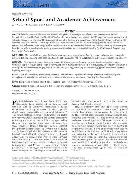 😊 Sports and academic achievement. Comparing the Academic Performance of High School Athletes ...