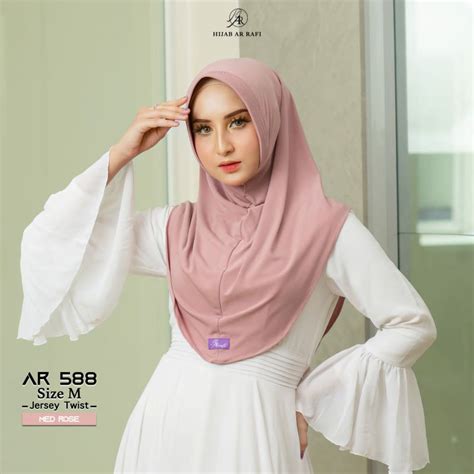 Jual Hijab Arrafi AR 588 Jilbab Medium Kerudung Bergo Instan Polos