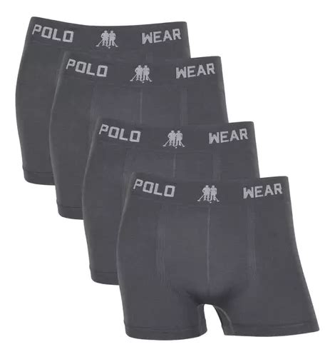 Kit 4 Cueca Boxer Polo Wear Microfibra Cos Elastico Original