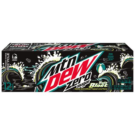 Mountain Dew Zero Sugar Baja Blast Natural And Artificial Tropical