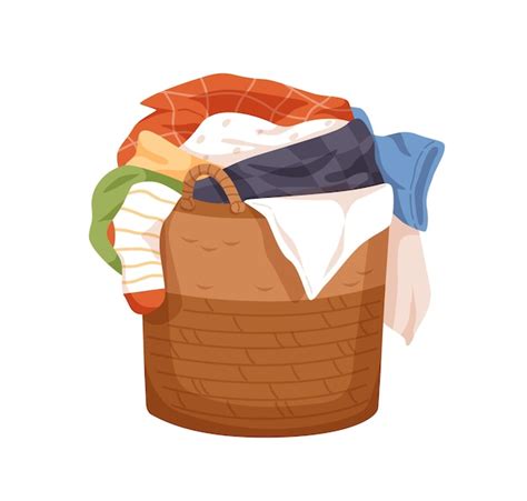 Premium Vector Dirty Clothes In Laundry Baskets A Messy Pile Of