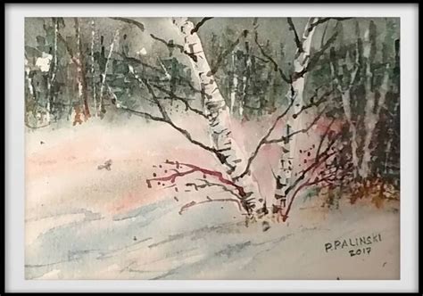 Winter Birch | Watercolor art landscape, Painting, Winter art