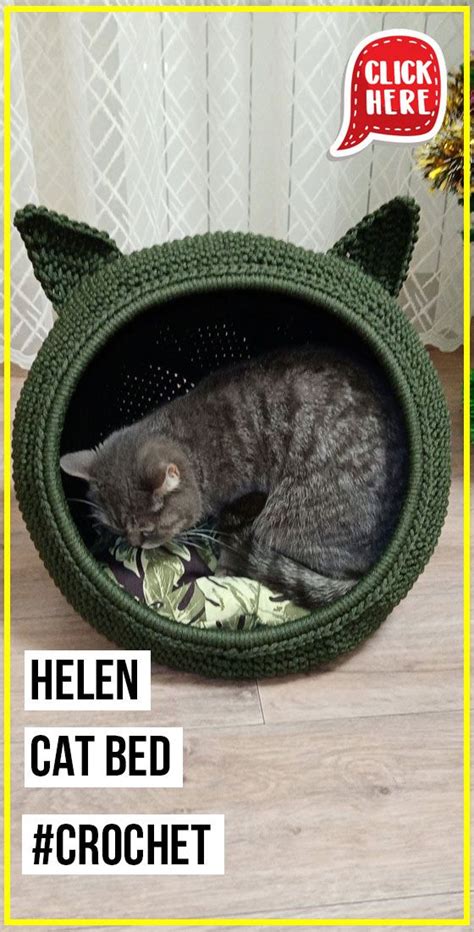 Crochet Helen Cat Bed Easy Pattern Diy Crochet Cat Bed Cat Cave