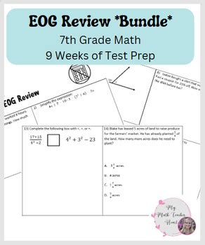 Eog Reviews Math End Of Grade Bundle By My Math Teacher Heart