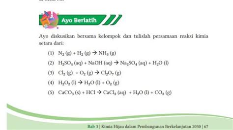 Kunci Jawaban IPA Kelas 10 Halaman 67 Kurikulum Merdeka Persamaan