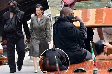 Kanye Wests Wardrobe Malfunction During Italy Boat Ride With Wife