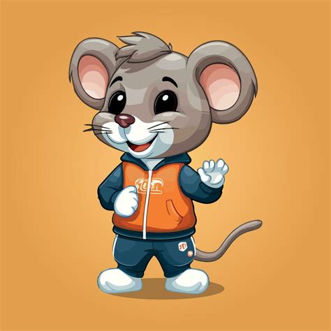 Cute Mouse Sports Mascot Logo Icon Vector Illustration With Isolated