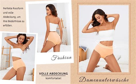 Miss Q A Q Unterhosen Damen Hohe Taille Stretch Unterw Sche Slips