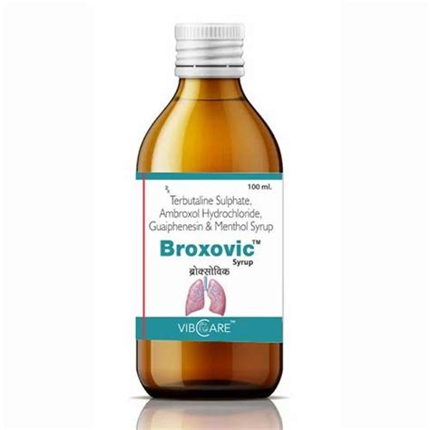 Broxovic Ambroxol Guaifenesin Terbutaline Menthol Syrup 100 Ml At Rs