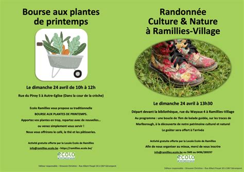 Bourse Aux Plantes Et Balade Culture Nature Ecolo Ramillies