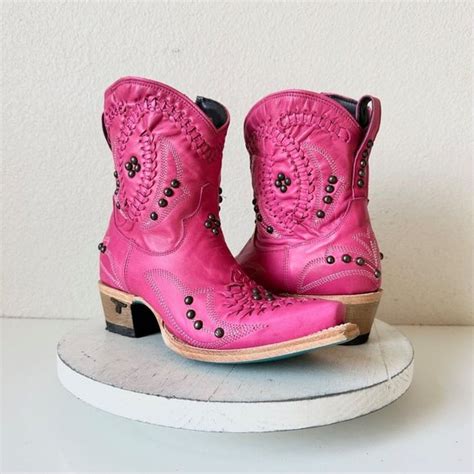 Lane Boots Shoes New Lane Cossette Cowgirl Western Bootie 6 Hot Pink Cowboy Snip Toe Ankle