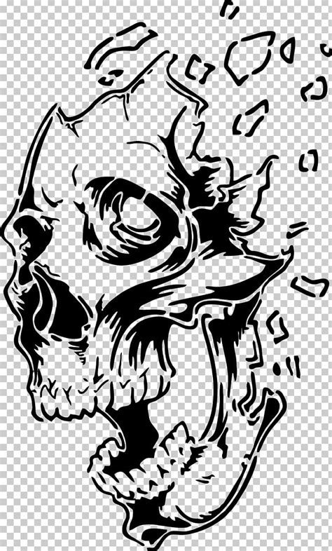 Stencil Airbrush Drawing Skull Art PNG, Clipart, Airbrush, Art, Artwork, Black, Black And White ...