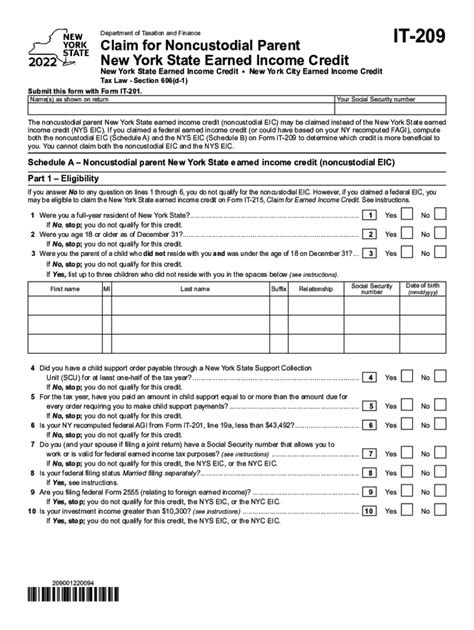 2022 Form NY DTF IT 209 Fill Online Printable Fillable Blank PdfFiller