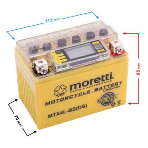 Baterie Moto GEL MORETTI MTX4L BS 12V 4Ah Cu Display Digital EMAG Ro