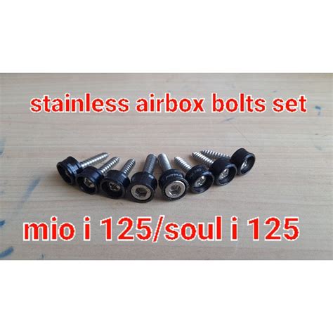 Meajess Stainless Airbox Bolts Set For Mio I Soul I Black