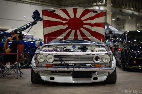 Japanese Flag Under Datsun 510 Hood BenLevy