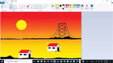 How To Draw Paint Landscapes In Microsoft Paint Sunset