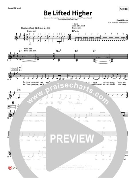 Be Lifted Higher Sheet Music PDF Gateway Worship PraiseCharts