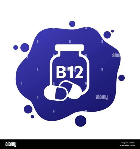 B12 Vitamin Icon With A Bottle Vector Stock Vector Image And Art Alamy