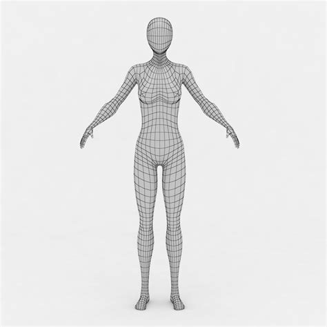 Female Body Base Mesh 3D Model CGTrader