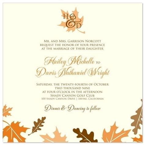 Fall Wedding Invitation Templates - Invitation Design Blog