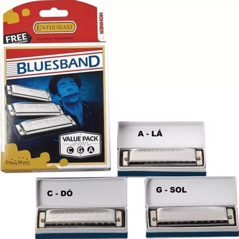 Kit Gaita De Boca Blues Band Hohner Harmonica M559xp Parcelamento Sem