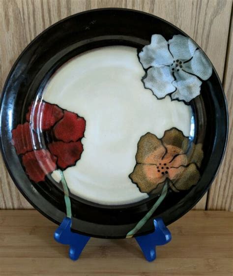 Set Of 4 Pfaltzgraff Everyday Dinner Plates 8 34 Painted Poppies For