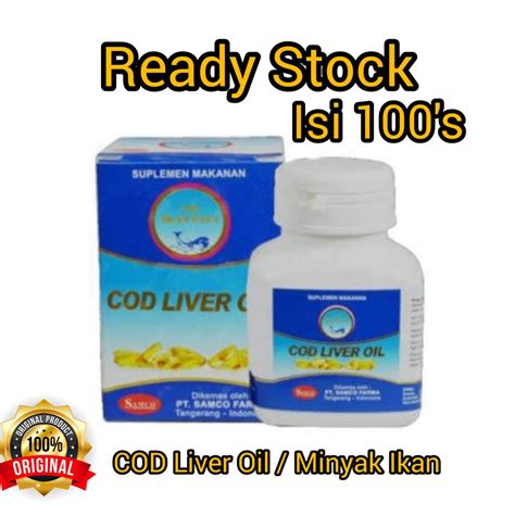 Jual Cod Liver Oil Cap Ikan Paus Minyak Ikan Botol Isi Kapsul