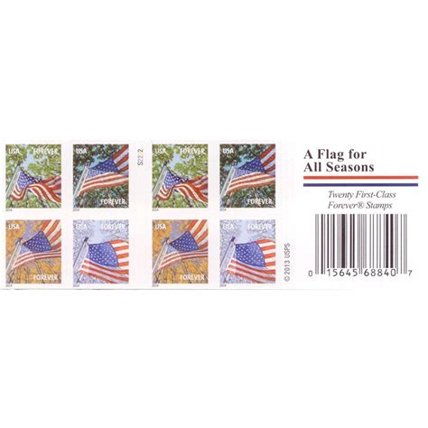 Usps Forever Postage Stamps A Flag For All Seasons Self Adhesive Booklet Of 20