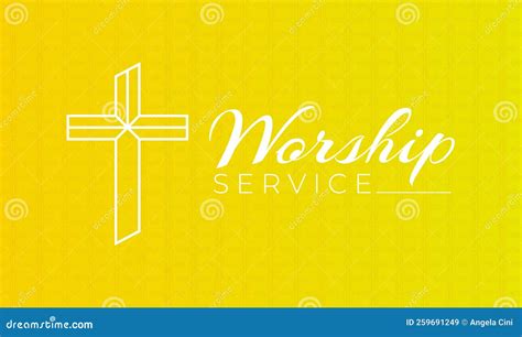 Worship Service Christian Background Illustration Banner Stock Vector