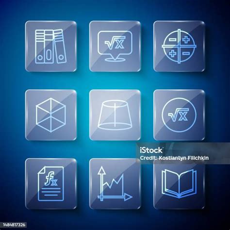 Set Garis Fungsi Simbol Matematika Grafik Jadwal Bagan Diagram Buka