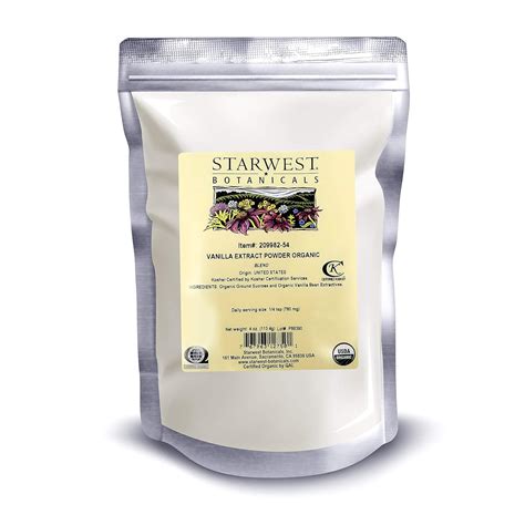 Amazon Starwest Botanicals Organic Vanilla Extract Powder