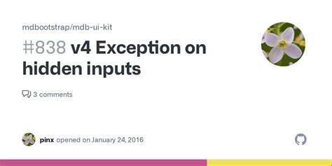 V4 Exception On Hidden Inputs Issue 838 Mdbootstrap Mdb Ui Kit