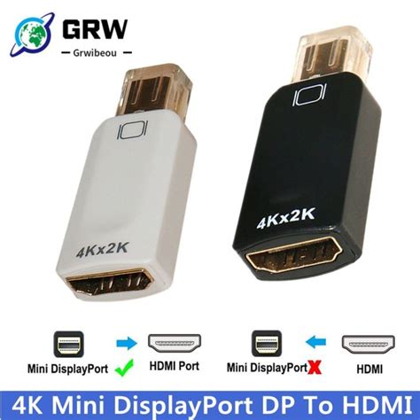 GRWIBEOU 4K Mini DisplayPort DP To HDMI Adapter Cable Male Thunderbolt