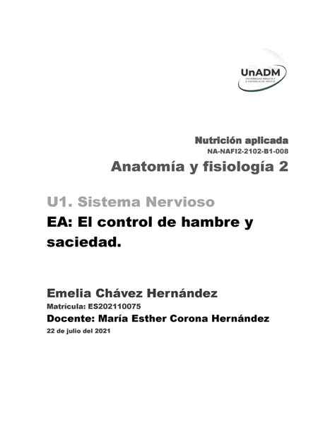 AFI2 U1 A2 EMCH Anatomía Anatomía y fisiología 1 UnADM Studocu