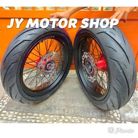 Jual Velg Supermoto Klx D Tracker Fulll Set Lengkap Ban Siap Pasang