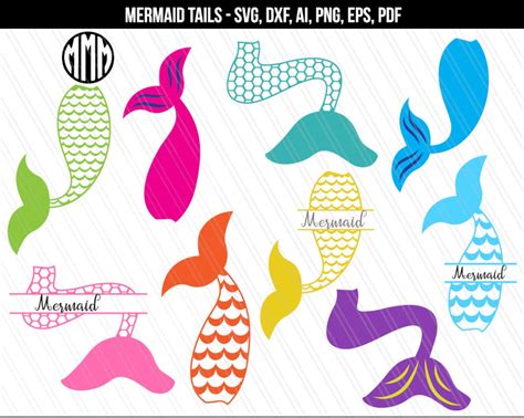 Mermaid Tail Svg Mermaid Svg Dxf Mermaif Tail Cliparts Mermaid Tails