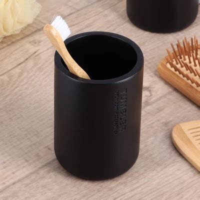 Evideco French Home Goods Sleek Matte Black Bathroom Tumbler