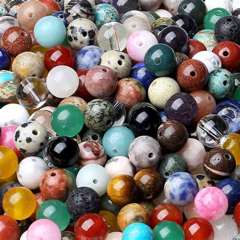 Amazon LAIDANLA Multicolor 100PCS 8mm Natural Stone Beads Round