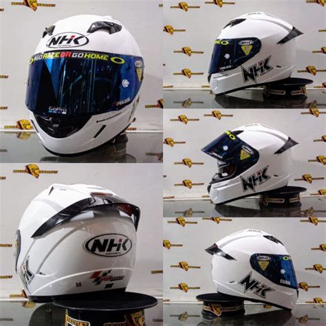 Jual Helm Full Face Nhk GP1000 Putih Polos Paket Ganteng Red Bull