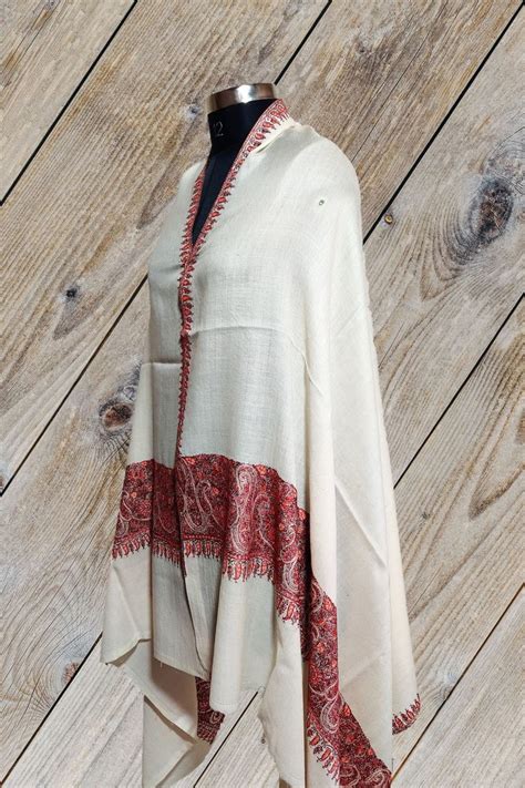 Hand Embroidered Kashmiri Shawl King Border With Sozni Etsy Canada In