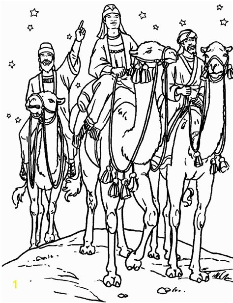 Three Wise Men Coloring Page Sketch Coloring Page