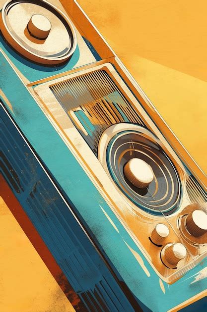 Free Photo | Digital art style illustration of retro radio device