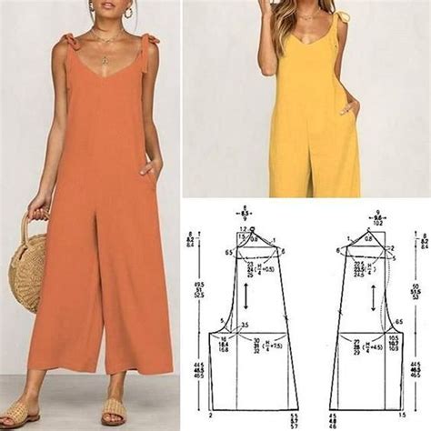 Patron Con Pantalon Enterizo In 2020 612 Wide Leg Jumpsuit Pattern