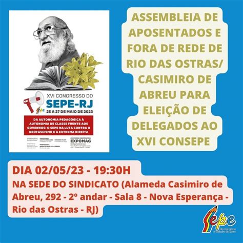 Assembleia De Aposentados E Fora De Rede Do Sepe Rio Das Ostras