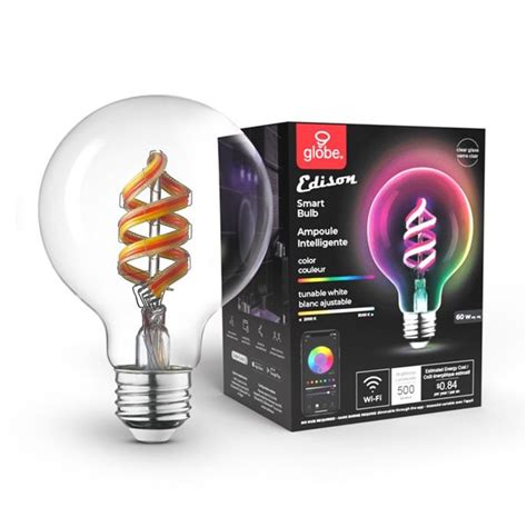 Globe Electric Wi Fi Smart Vintage Filament Changing RGB Tunable White