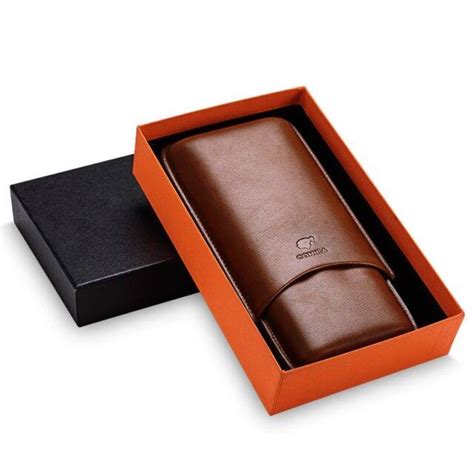 Brown Leather Travel Cigar Case - Joy To Use